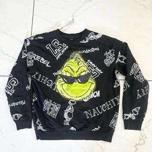 Dr. Seuss Grinch Black Crewneck Sweater